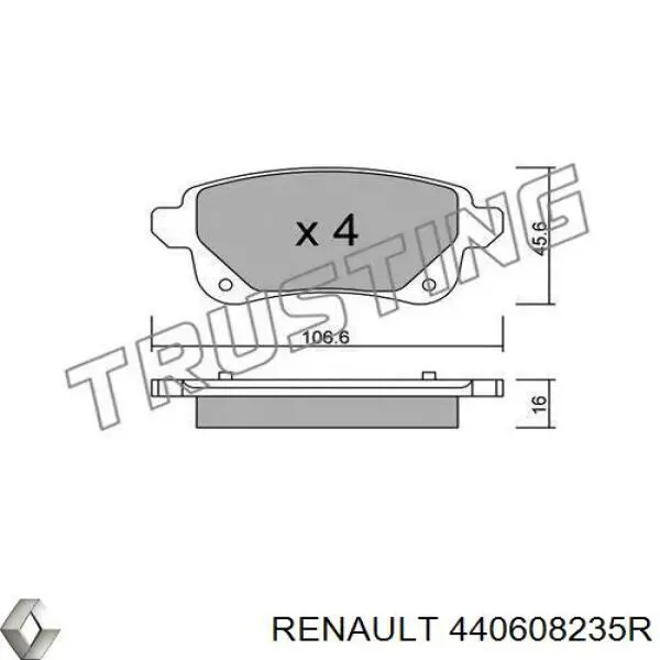 Compre 440608235R Renault (RVI) Sapatas do freio traseiras de disco