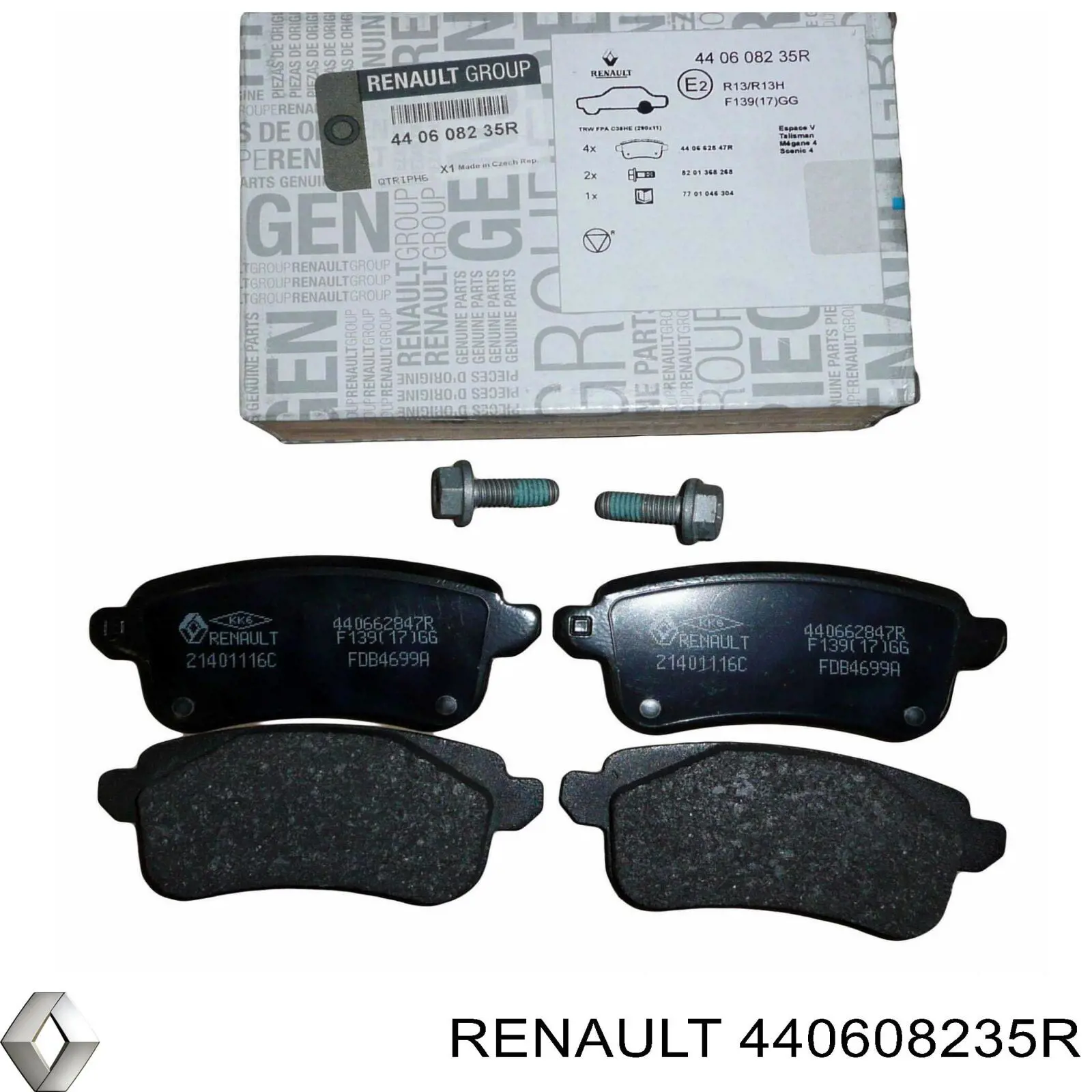 Sapatas do freio traseiras de disco Renault (RVI) 440608235R preço, a partir de 34,05 USD