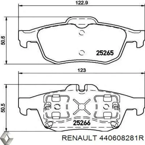 440608281R Renault (RVI) Sapatas do freio traseiras de disco