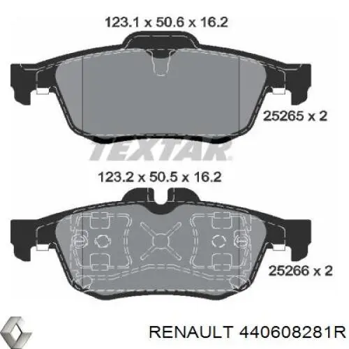 Sapatas do freio traseiras de disco Renault (RVI) 440608281R preço, a partir de 30,17 USD