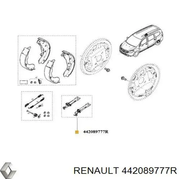 442089777R Renault (RVI) Mecanismo de expansão das sapatas do freio de estacionamento