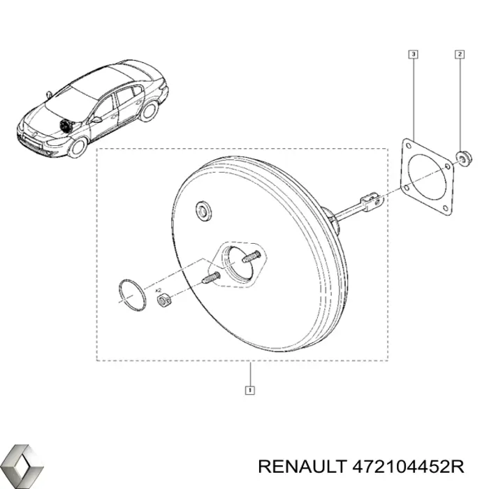 Compre 472104452R Renault (RVI) Reforçador dos freios a vácuo