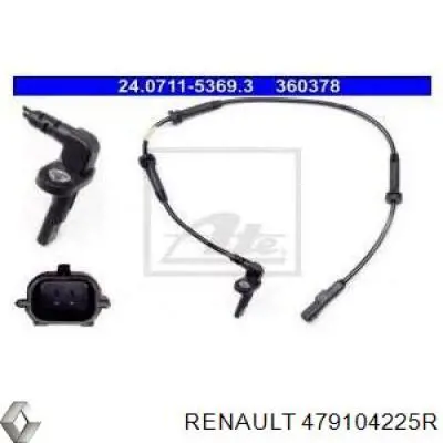 479104225R Renault (RVI) Sensor dianteiro de ABS
