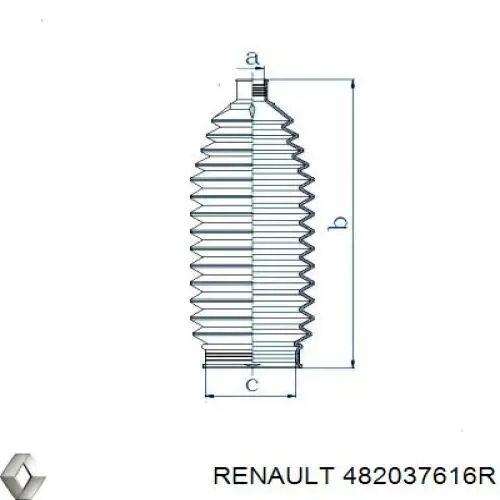 482037616R Renault (RVI) Bota de proteção do mecanismo de direção (de cremalheira)