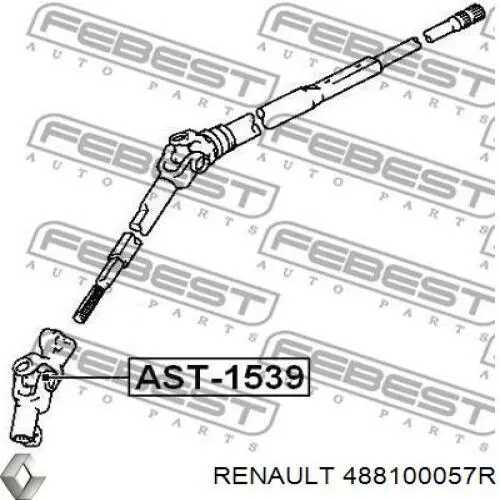488100057R Renault (RVI) Veio da coluna de direção inferior