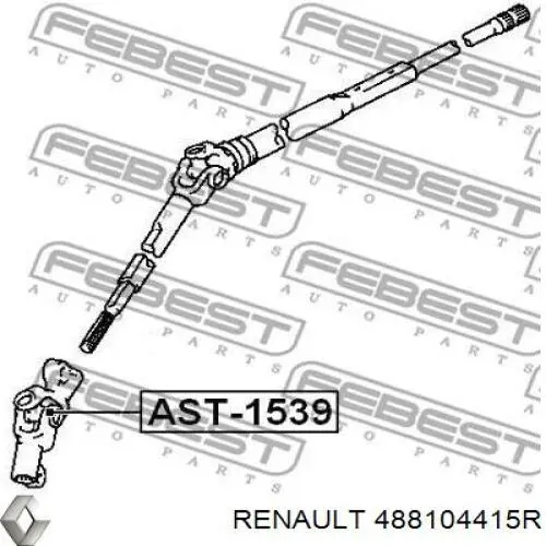 488104415R Renault (RVI) Veio da coluna de direção superior