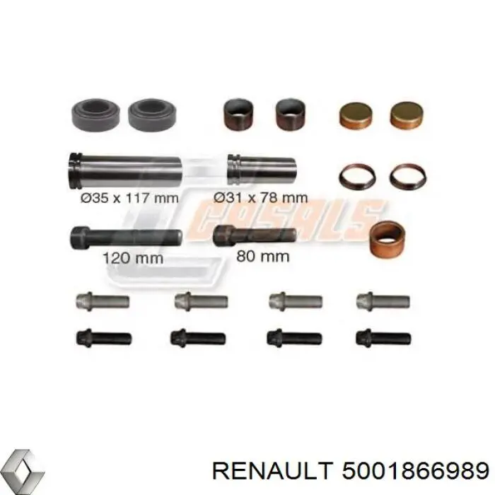 Kit de reparação de suporte do freio dianteiro Renault (RVI) 5001866989 preço, a partir de 67,52 USD