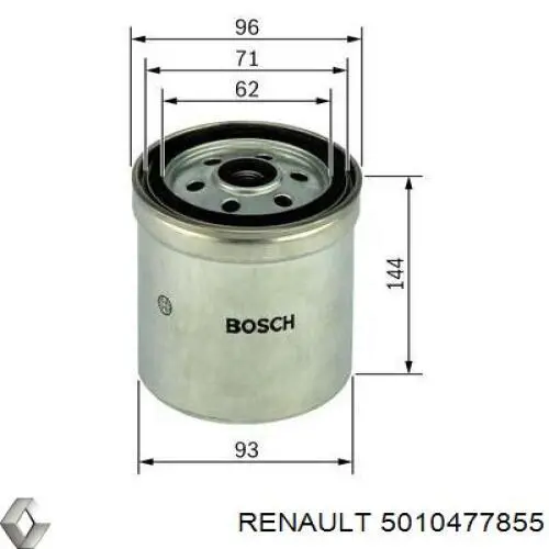 5010477855 Renault (RVI) Filtro de combustível