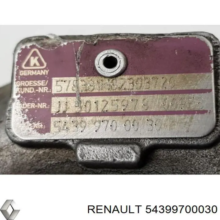 Compre 54399700030 Renault (RVI) Turbina