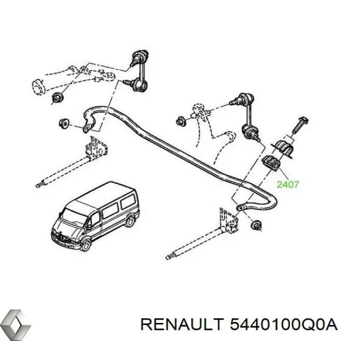 Compre 5440100Q0A Renault (RVI) Viga de suspensão dianteira (plataforma veicular)
