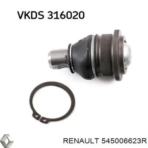545006623R Renault (RVI) Braço oscilante inferior direito de suspensão dianteira