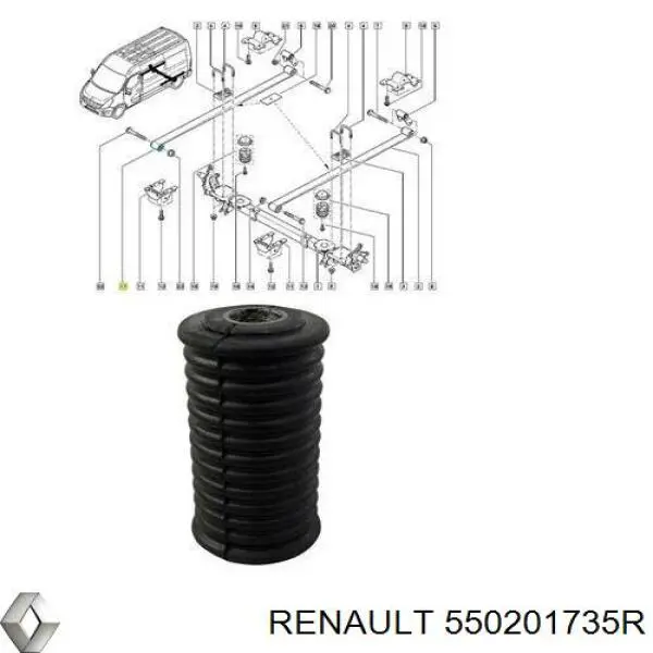 Compre 550201735R Renault (RVI) Suspensão de lâminas traseiro