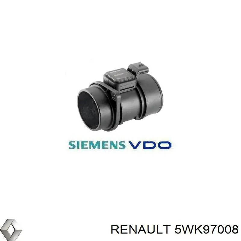 Compre 5WK97008 Renault (RVI) Sensor de fluxo (consumo) de ar, medidor de consumo M.A.F. - (Mass Airflow)