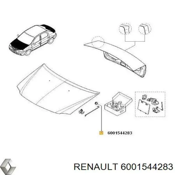 6001544283 Renault (RVI) Fixador de suporte da capota