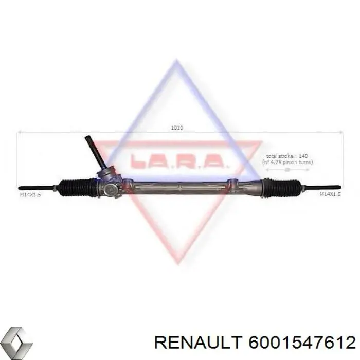 Compre 6001547612 Renault (RVI) Cremalheira da direção
