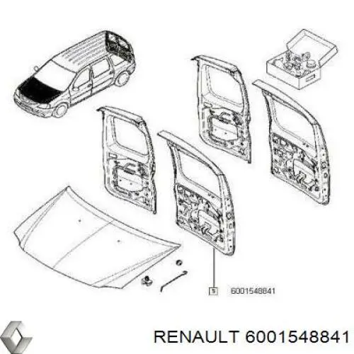 Porta traseira esquerda Renault (RVI) 6001548841 preço, a partir de 407,82 USD