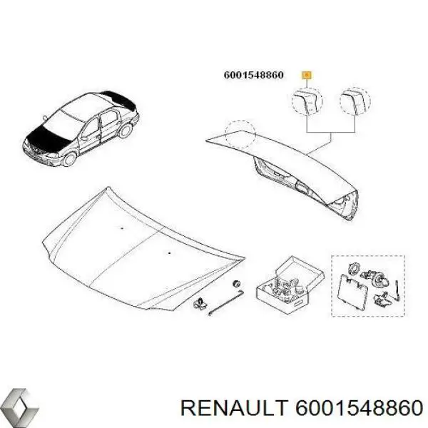 Tampa de porta-malas Renault (RVI) 6001548860 preço, a partir de 315,52 USD