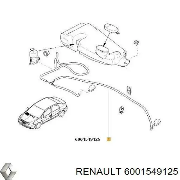 Compre 6001549123 Renault (RVI) Mangueira de fluido para lavador de pára-brisas