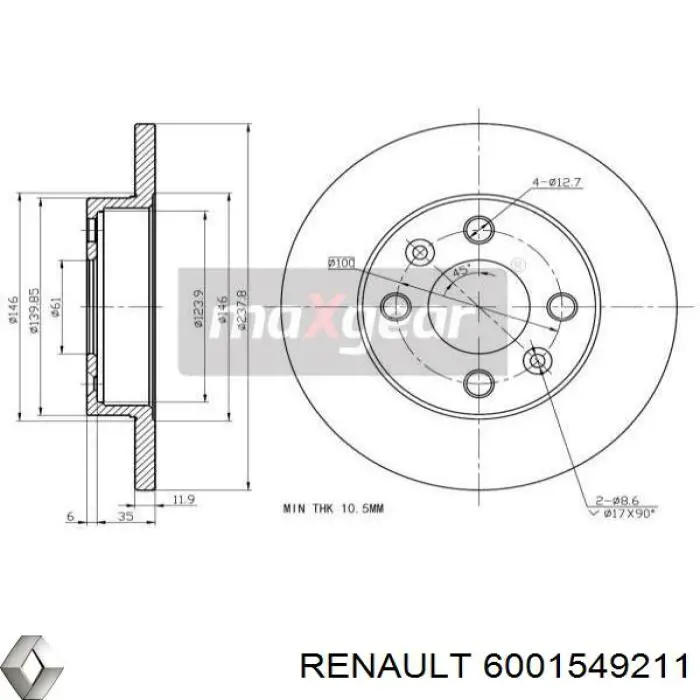Compre 6001549211 Renault (RVI) Disco do freio dianteiro
