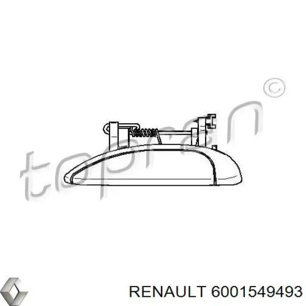 6001549493 Renault (RVI) Maçaneta externa dianteira/traseira da porta esquerda