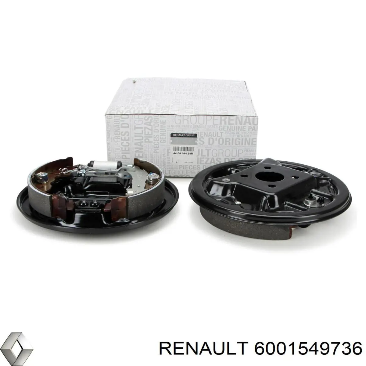6001549736 Renault (RVI) Sapatas do freio traseiras de tambor, montadas com cilindros, kit