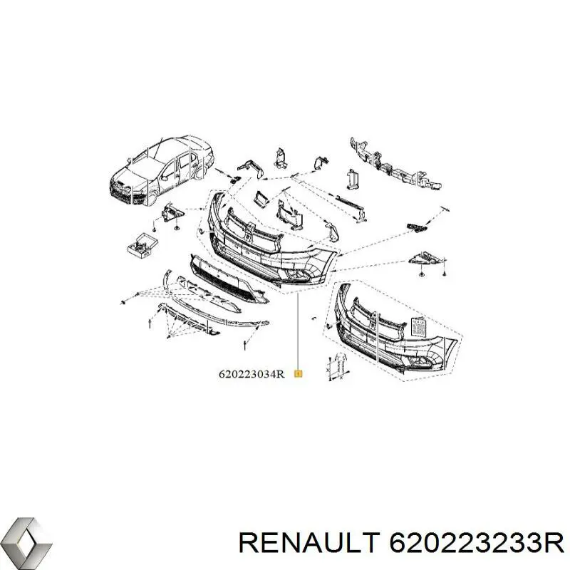 620223233R Renault (RVI) Pára-choque dianteiro