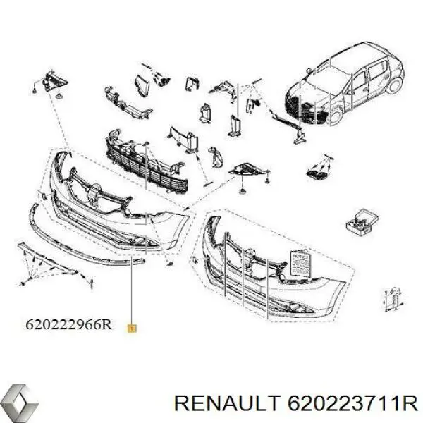 620223711R Renault (RVI) Pára-choque dianteiro