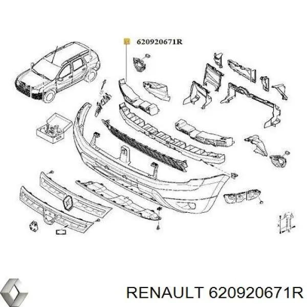 620920671R Renault (RVI) Absorvedor (enchido) do pára-choque dianteiro