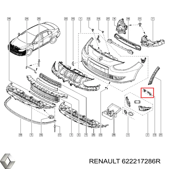 Kit de suportes/ fixações do para-choque dianteiro AND 14807022 preço, a partir de 14,25 USD