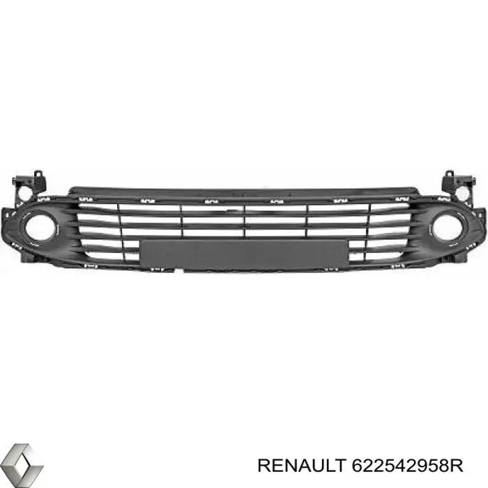 Grelha central do pára-choque dianteiro Renault (RVI) 622542958R preço, a partir de 45,50 USD