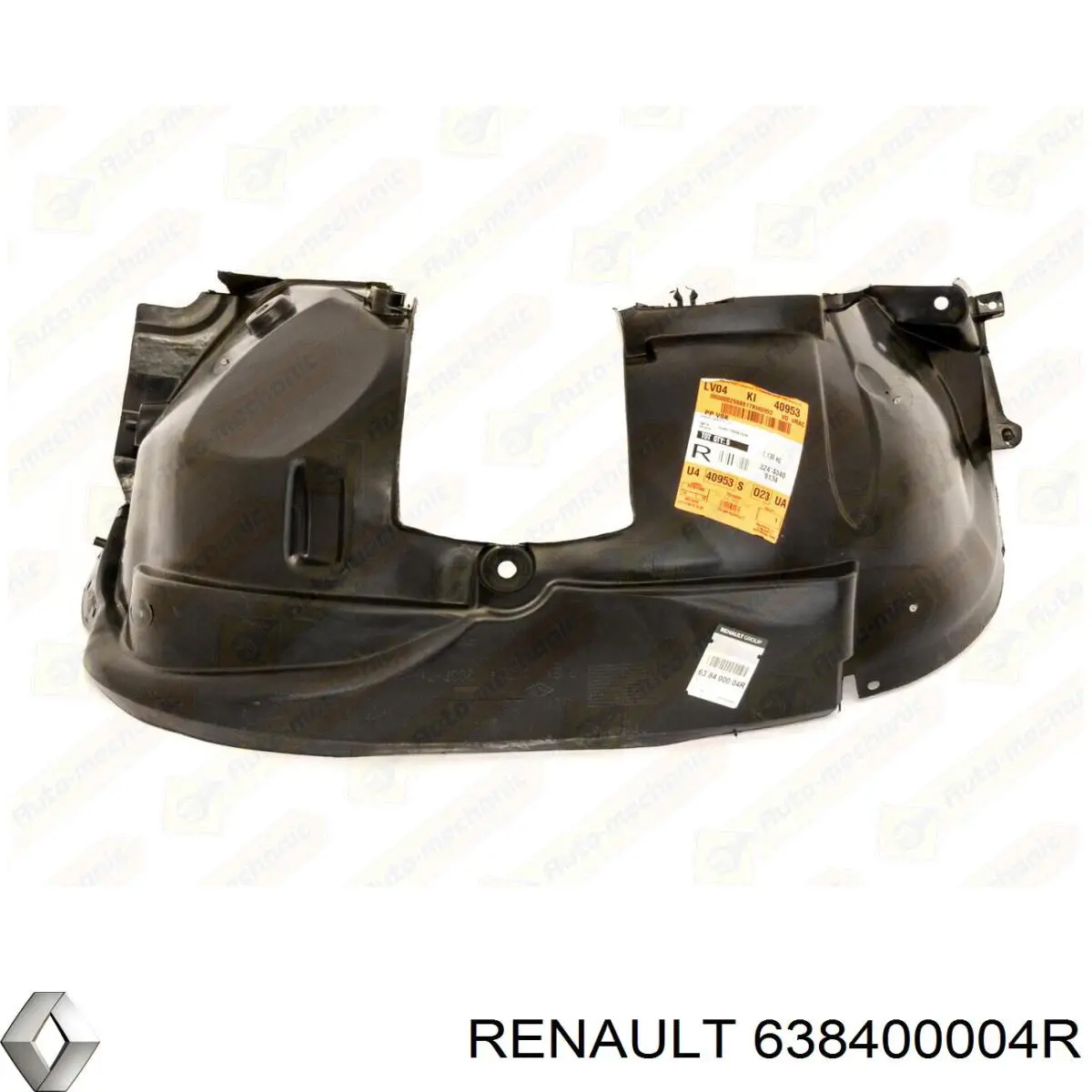 Compre 638400004R Renault (RVI) Guarda-barras direito do pára-lama dianteiro