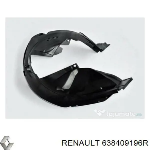 638409196R Renault (RVI) Guarda-barras direito do pára-lama dianteiro