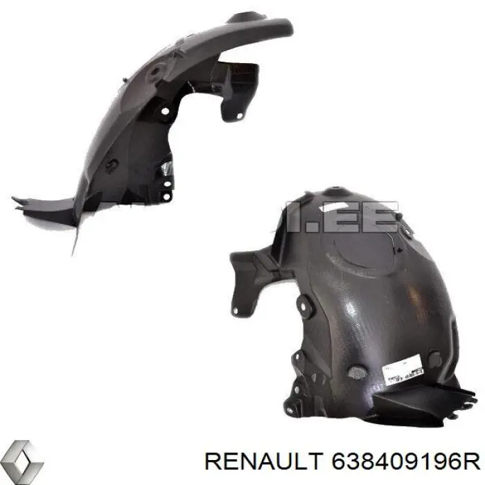 Compre 638409196R Renault (RVI) Guarda-barras direito do pára-lama dianteiro