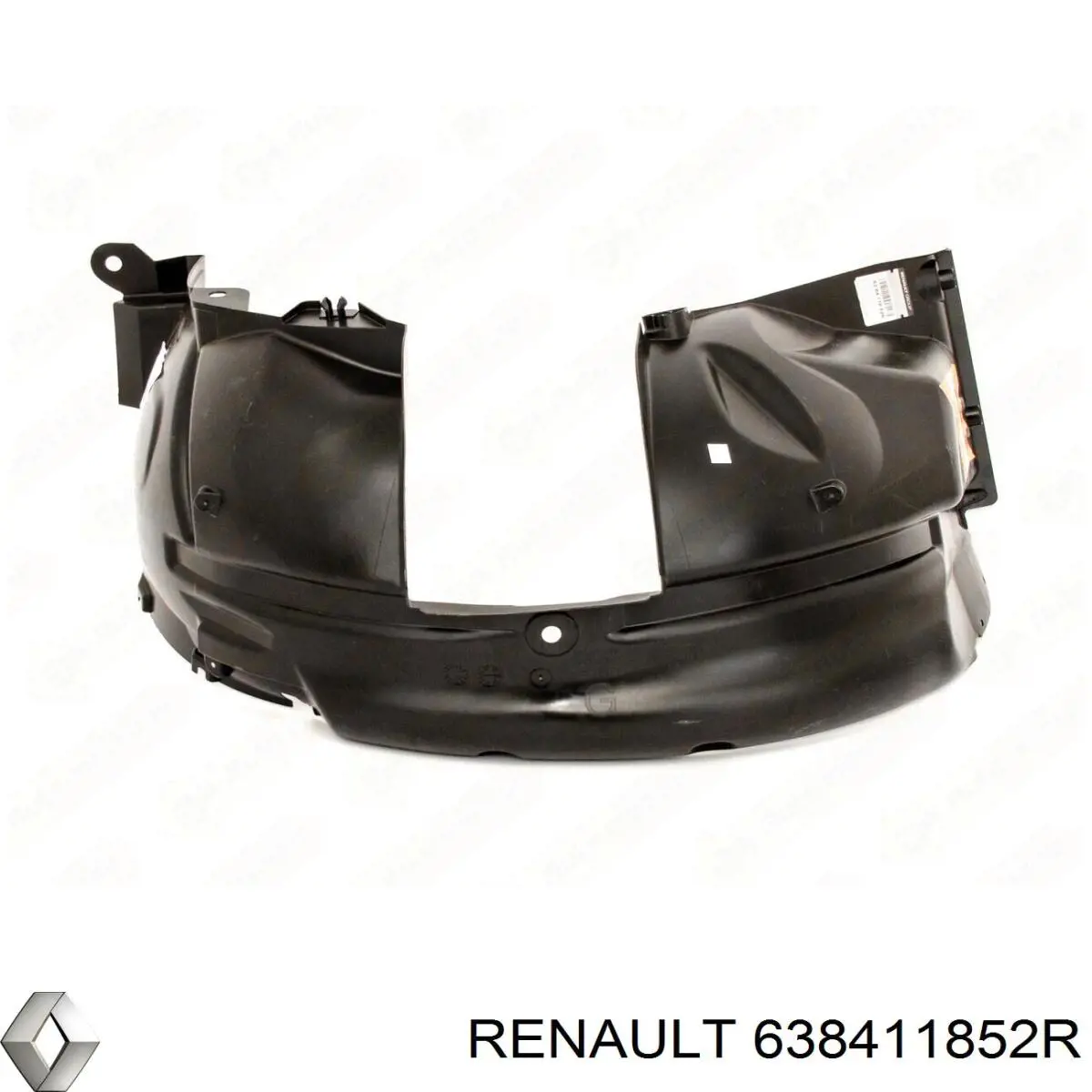 638411852R Renault (RVI) Guarda-barras esquerdo do pára-lama dianteiro