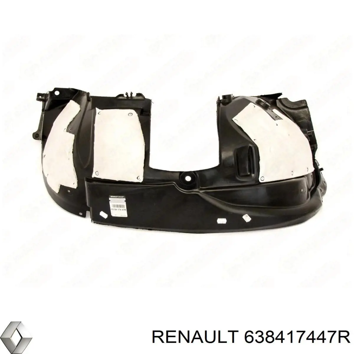 638417447R Renault (RVI) Guarda-barras esquerdo do pára-lama dianteiro