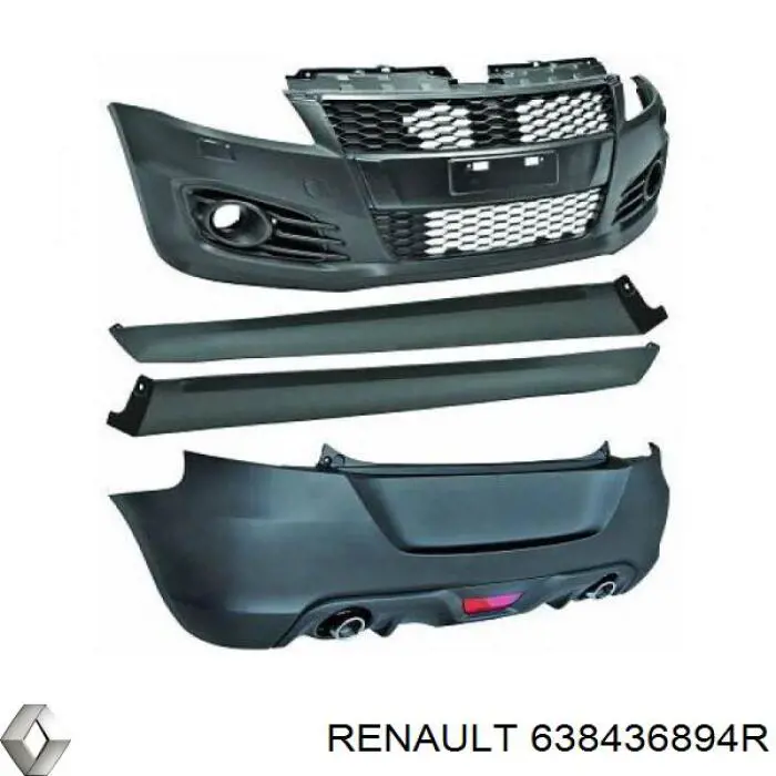 Guarda-barras esquerdo traseiro do pára-lama dianteiro Renault (RVI) 638436894R preço, a partir de 71,66 USD