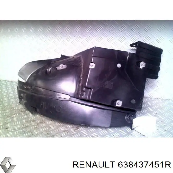 Compre 638438990R Renault (RVI) Guarda-barras esquerdo traseiro do pára-lama dianteiro