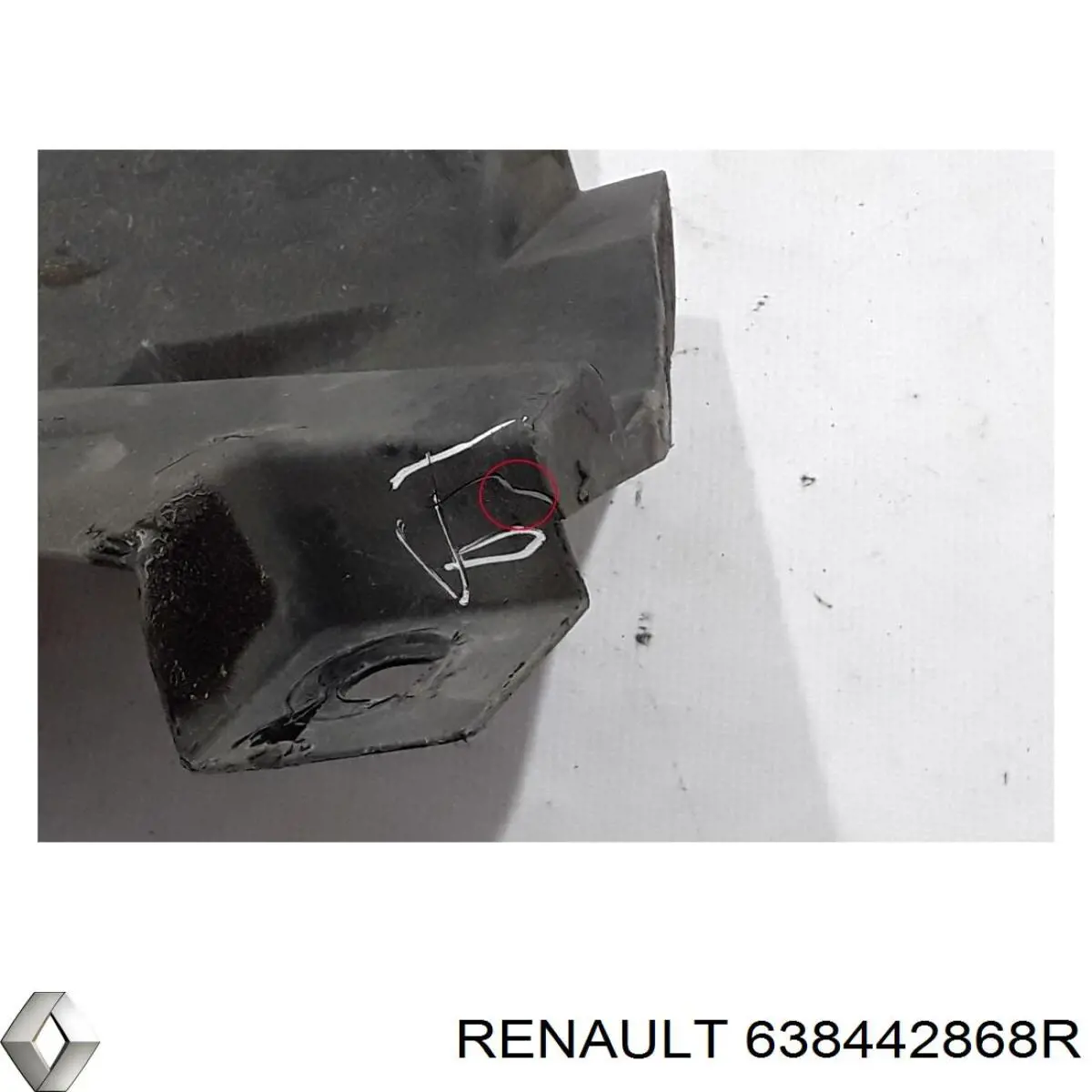 Compre 638442868R Renault (RVI) Guarda-barras direito dianteiro do pára-lama dianteiro