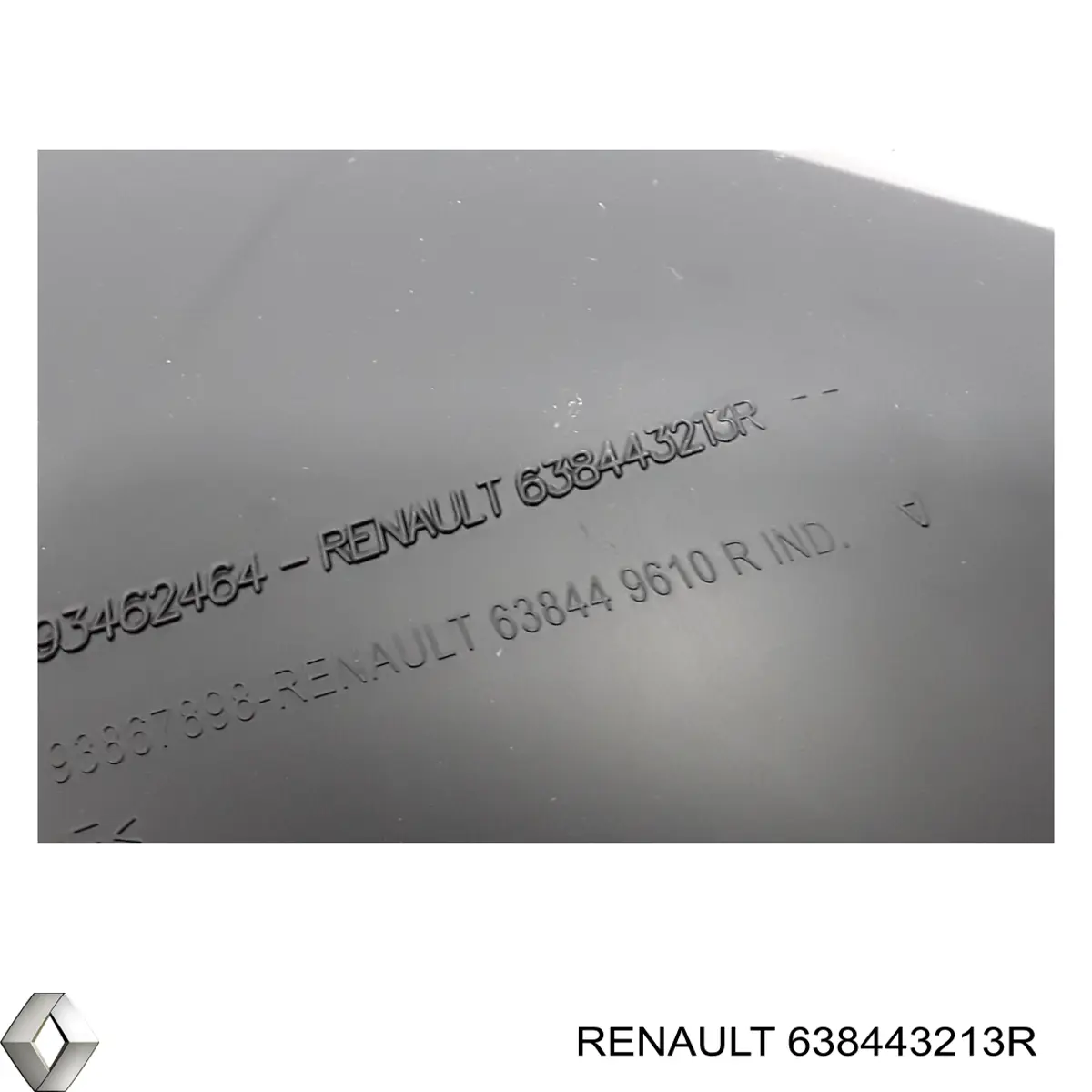 638443213R Renault (RVI) Guarda-barras direito dianteiro do pára-lama dianteiro