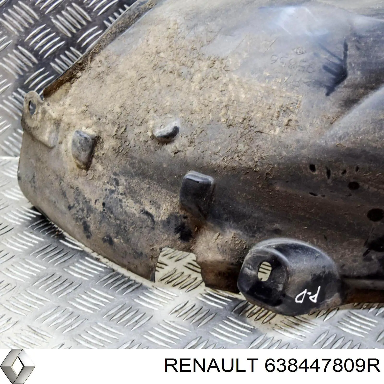Compre 638447809R Renault (RVI) Guarda-barras direito dianteiro do pára-lama dianteiro