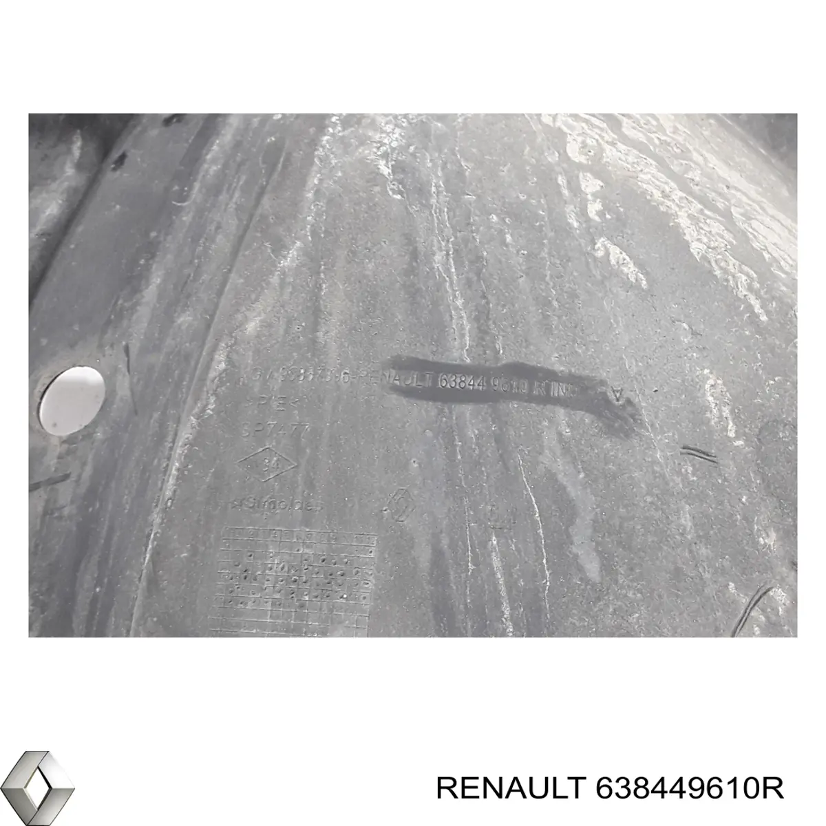 Compre 638449610R Renault (RVI) Guarda-barras direito dianteiro do pára-lama dianteiro