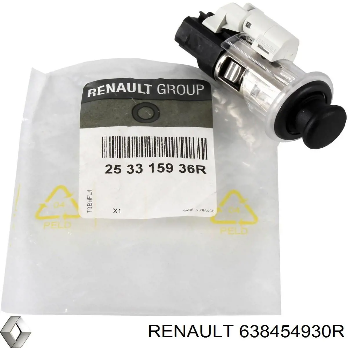 Compre 638454930R Renault (RVI) Guarda-barras esquerdo dianteiro do pára-lama dianteiro