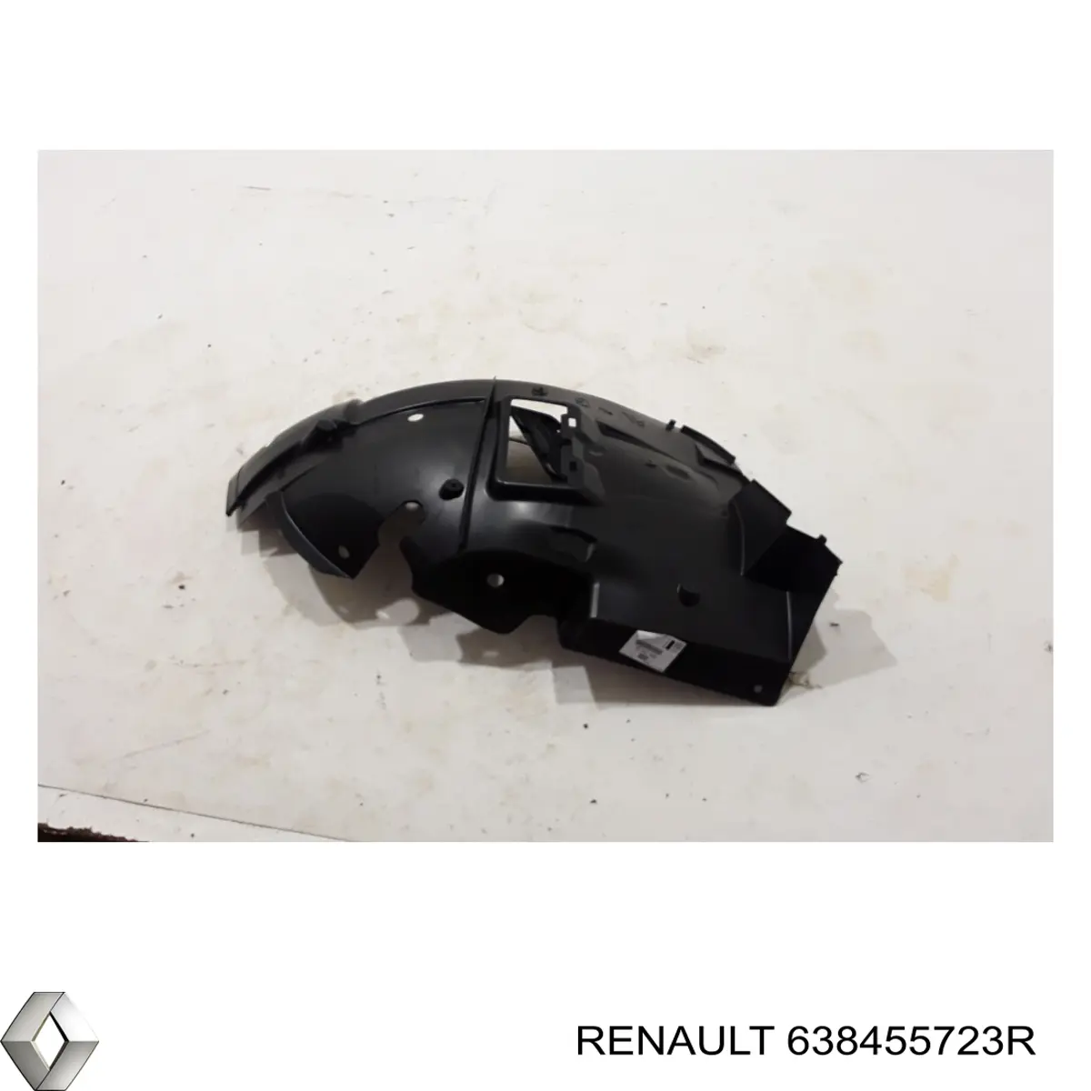 Compre 638455723R Renault (RVI) Guarda-barras esquerdo dianteiro do pára-lama dianteiro