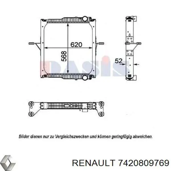 Compre 7420809769 Renault (RVI) Radiador de esfriamento de motor