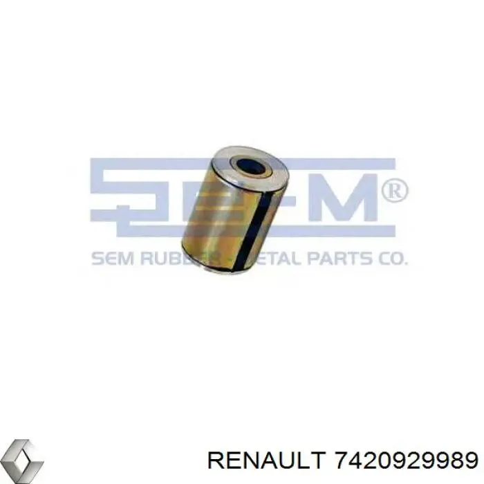 Bloco silencioso (bucha) da suspensão de lâminas dianteira 7420929989 Renault (RVI)
