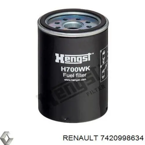 Filtro de combustível Renault (RVI) 7420998634 preço, a partir de 8,71 USD