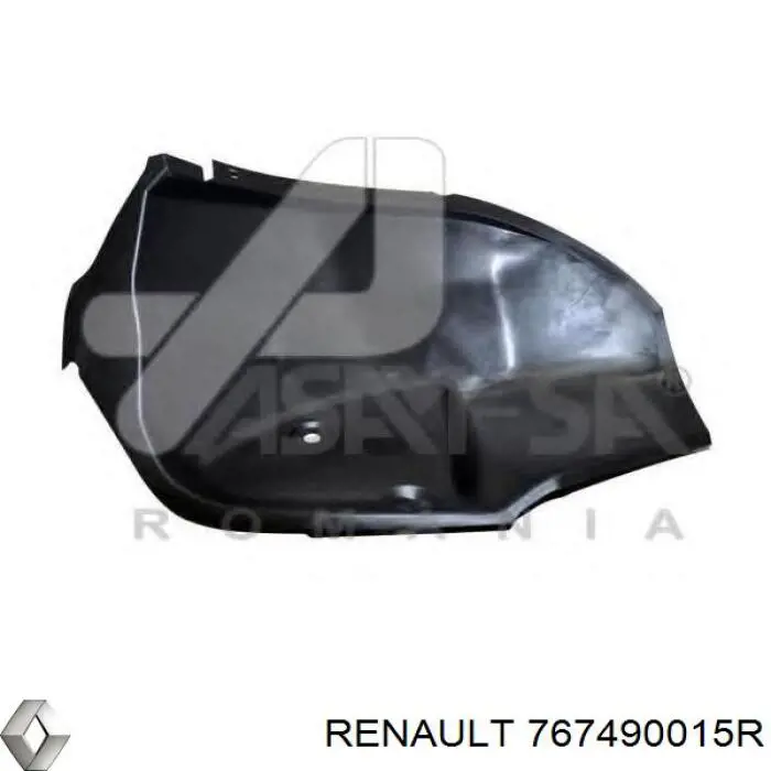 Guarda-barras esquerdo traseiro do pára-lama traseiro Renault (RVI) 767490015R preço, a partir de 19,70 USD