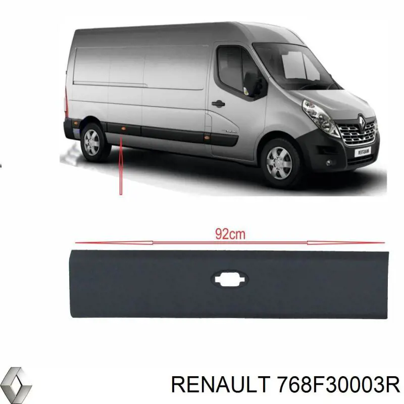 Compre 768F30003R Renault (RVI) Placa sobreposta do pára-lama traseiro direito