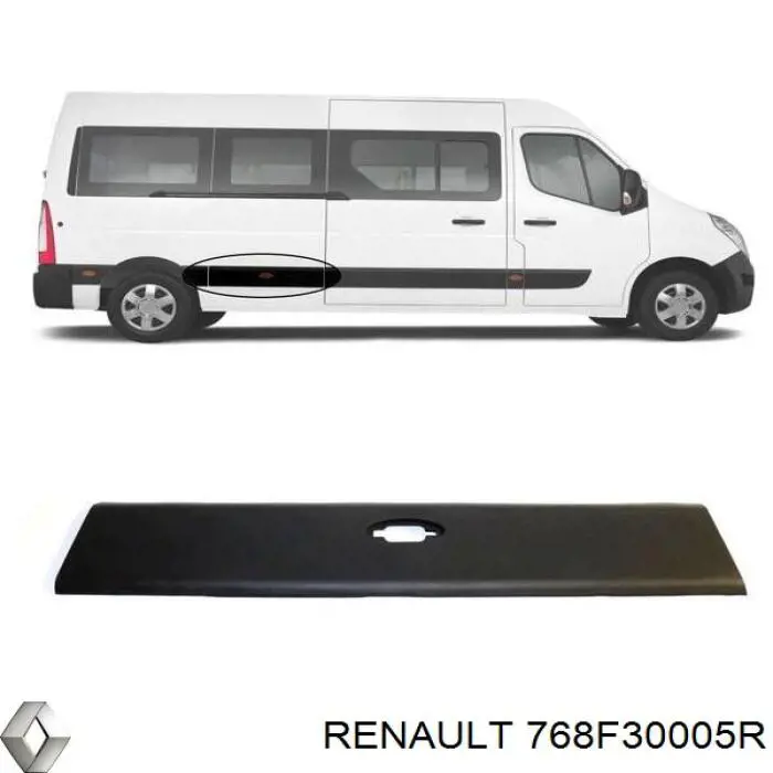 768F30005R Renault (RVI) Moldura do pára-lama traseiro direito