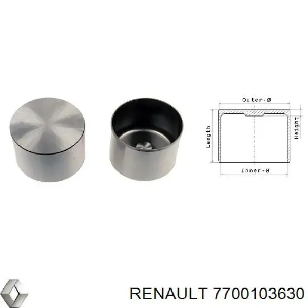 7700103630 Renault (RVI) Compensador hidrâulico (empurrador hidrâulico), empurrador de válvulas